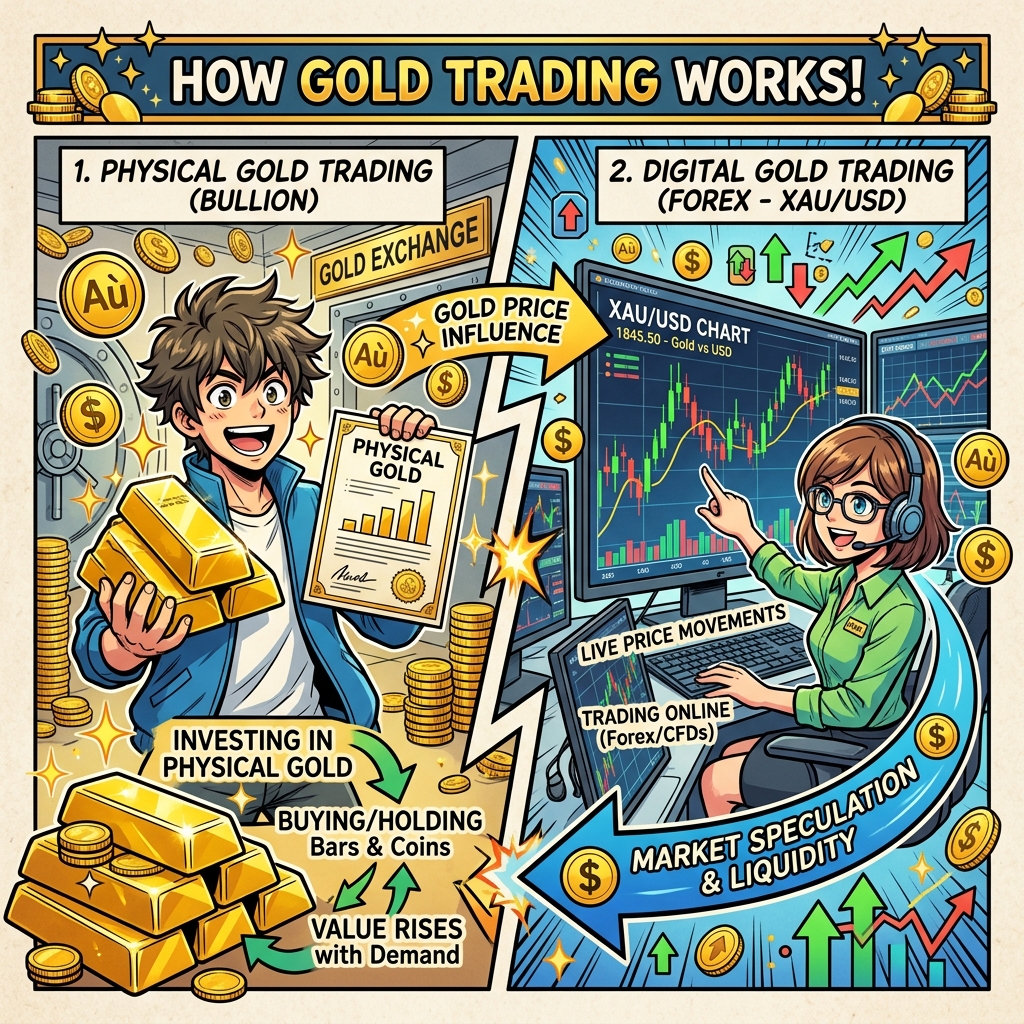 So sánh mua vàng vật chất và giao dịch vàng XAU/USD online