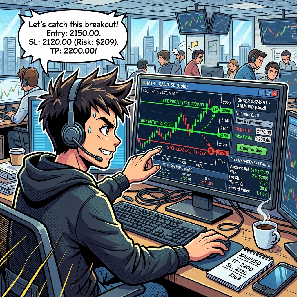 Hướng dẫn đặt lệnh giao dịch vàng XAU/USD trên MT4