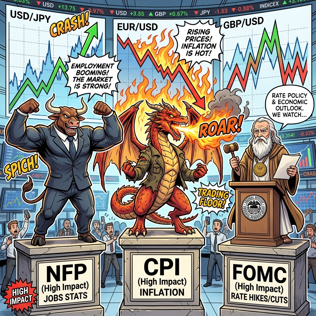 Top 3 sự kiện kinh tế quan trọng nhất Forex: NFP CPI FOMC