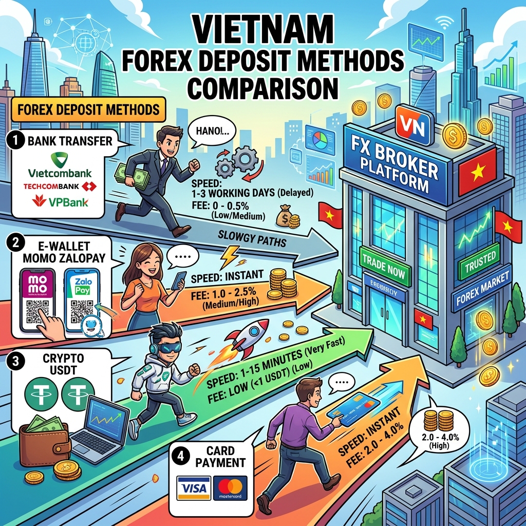 So sánh các phương thức nạp rút Forex tại Việt Nam